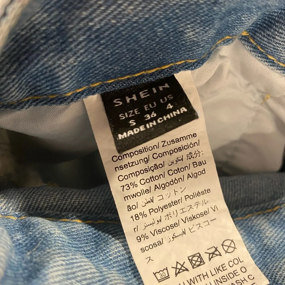 Shein High Waisted Destroyed Cutoff Denim Jean Shorts - Picture 3 of 8